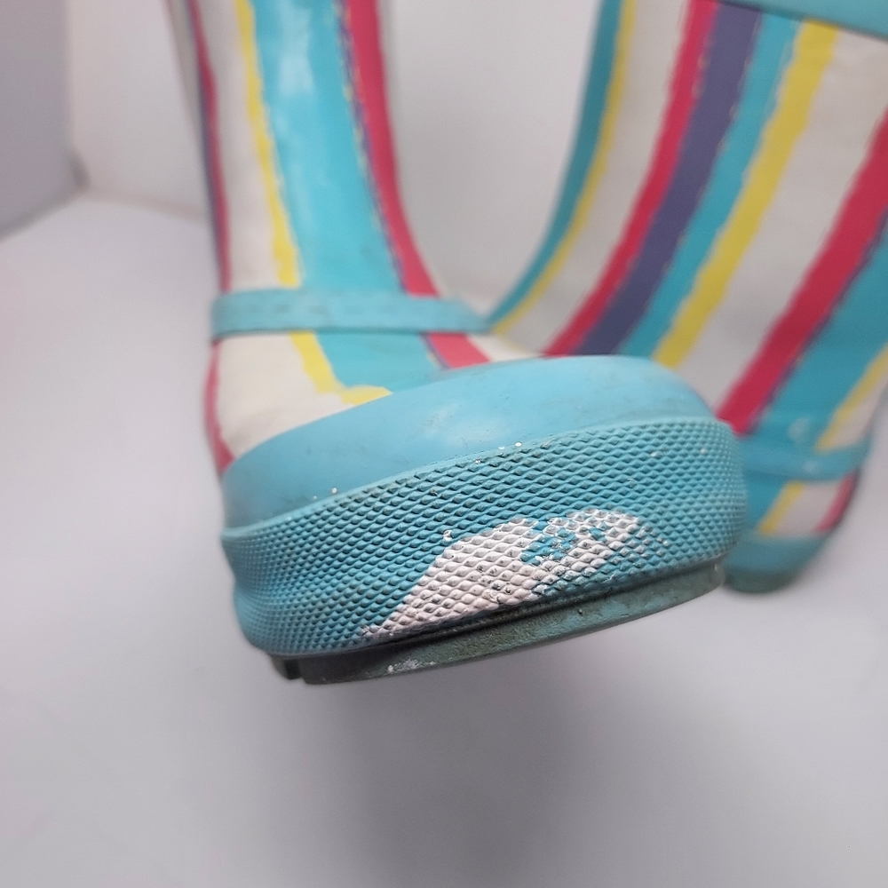 Ugg Fur Lined Striped Rain Boots Size 6 - Picture 9 of 10